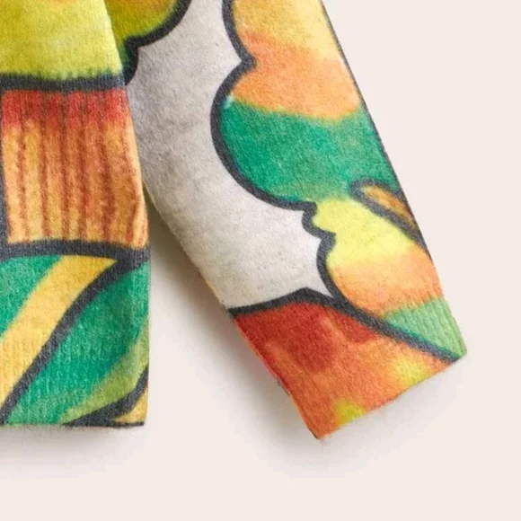 Cartoon Print country side Button Detail Sweater - Picture 4 of 5